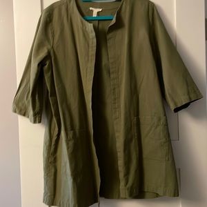 Green Eileen Fisher light Cotten coat
